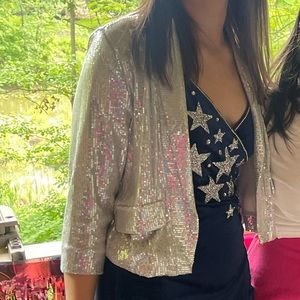 Forever 21 Silver Sequin Blazer/Jacket, Small
